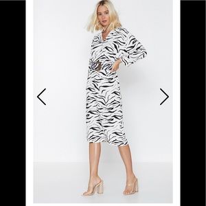 Nasty Gal zebra skirt set